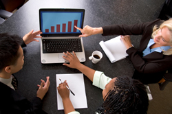 Business Team with Sales Chart